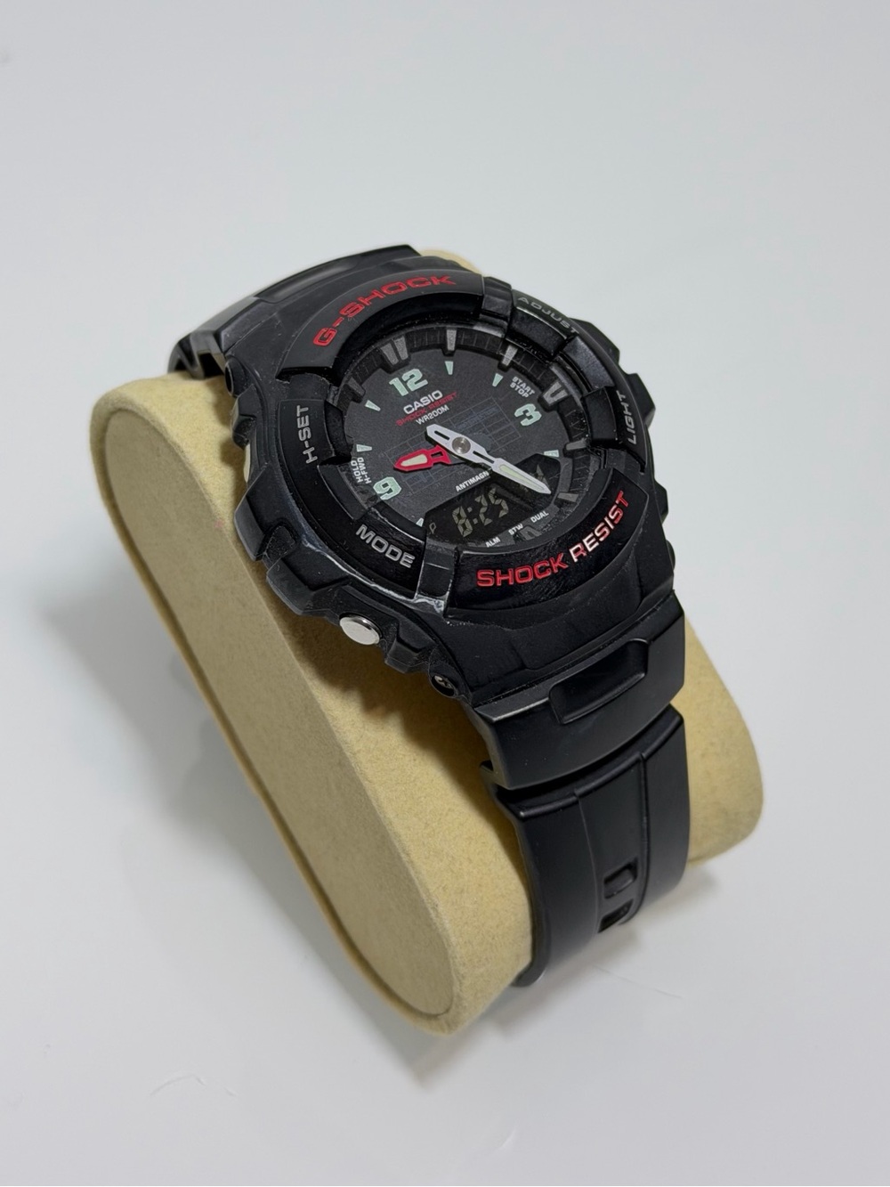 Casio G-Shock G-100 Black Watch with Red Accents